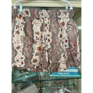 NWOT AllSaints Beige & Brown Floral Paisley Shorts Size 10